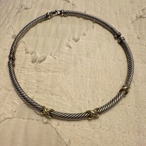 DAVID YURMAN - Cable necklace with gold x design. Perfect
Condition.